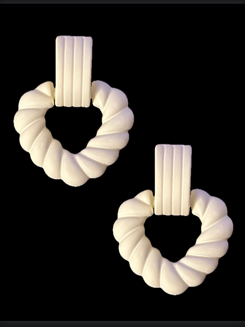 Elegant Cream Twisted Hoop Earrings